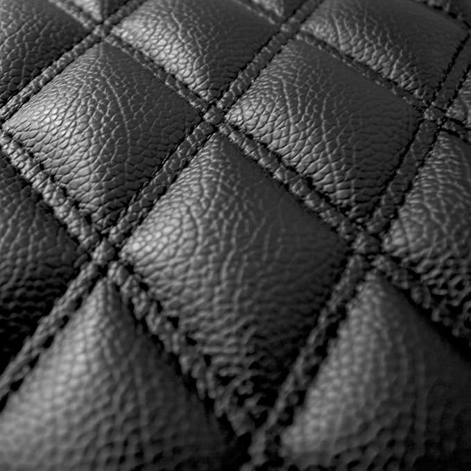 FH Group F12002BLACK Luxury Universal Fit All Season Protection Heavy Duty Faux Leather Black Automotive Floor Mats fits Most Cars, SUVs, and Trucks