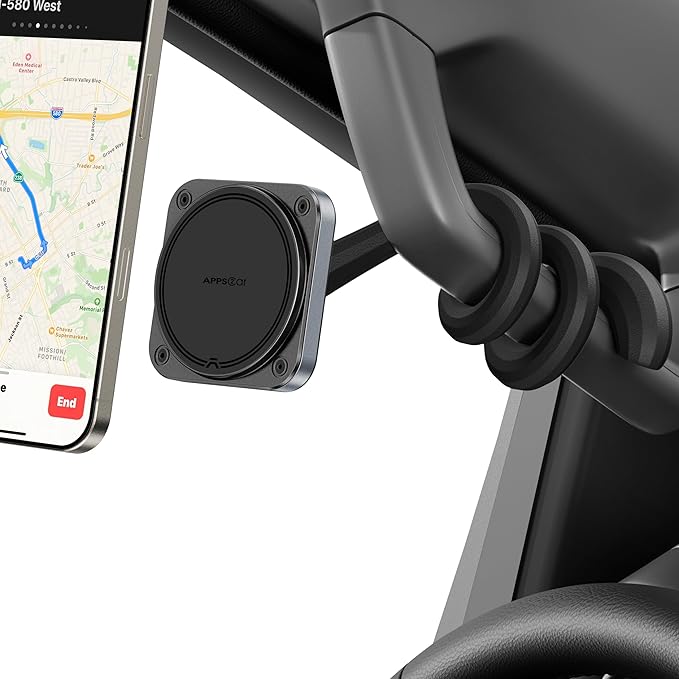 APPS2Car Magnetic Car Truck Pickup Grab Handle Phone Mount Holder Compatible with MagSafe iPhone 12-17 Fits A Pillar/Center Console Handle Bars for F150 Expedition Ram 1500 Jeep Wrangler JL Silverado
