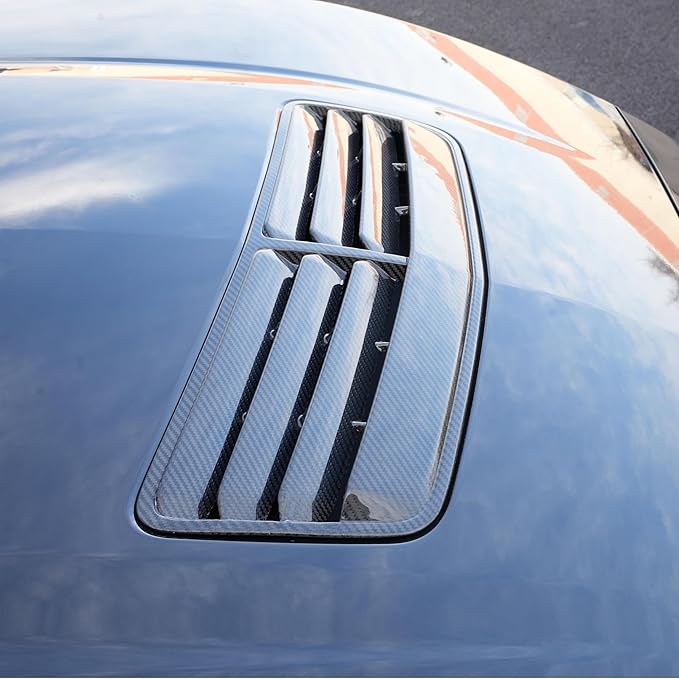 JSD Replacemant Front Hood Vent for Ford Mustang S650 GT,Dark Horse 2024 2025, Gloss Real Carbon Fiber