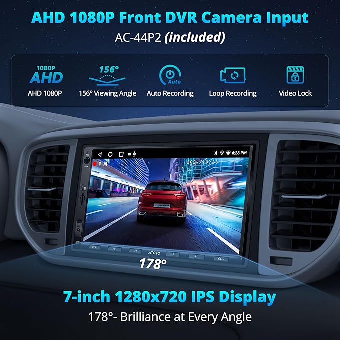 A5L 7'' Android Double DIN Car Stereo with 1080P Front Dash Cam, DriveChat AI, Wireless CarPlay & Android Auto, DSP 24-Band EQ, HDMI Out, Fast Boot, WiFi/BT/USB Tethering, GPS Track