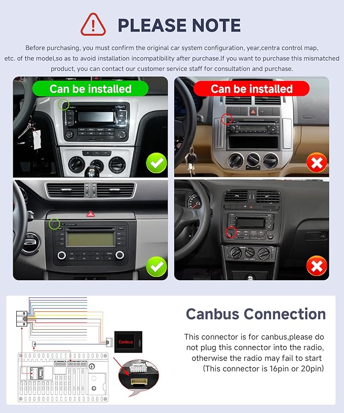 8 Core 6G+128G Android Car Stereo for VW Golf MK5 MK6 Passat Jetta Tiguan T5 EOS Polo with Wireless CarPlay Android Auto, 7” Touchscreen Car Radio GPS WiFi SWC Bluetooth 32EQ Backup Camera