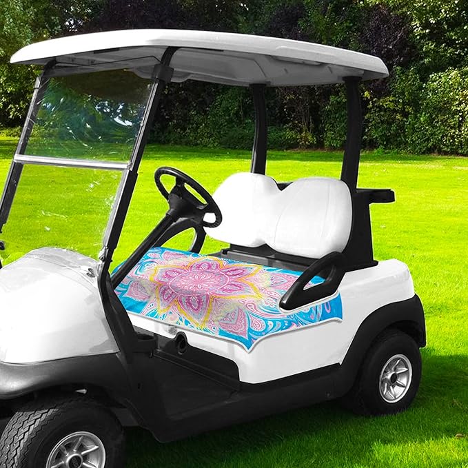 ENYORSE Golf Cart Seat Covers - Ethnic Style Golf Cart Towel Blanket for 2/4 Seater, Soft & Breathable Microfiber, Keeps Seats Cool & Comfortable, 51”x31”, Fits EZGO/Yamaha/Club Car