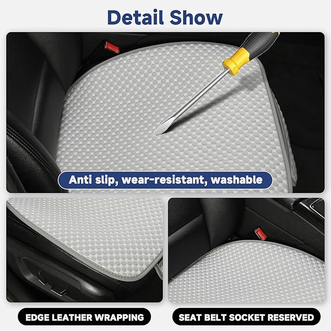 West Llama Car Seat Covers for Summer,Ice Silk Bottom Seat Covers for Cars Include 1 Piece Front Driver Seat Pad Mat Universal Fits 90% SUVs,Cars,Sedans(1Piece-Gray)
