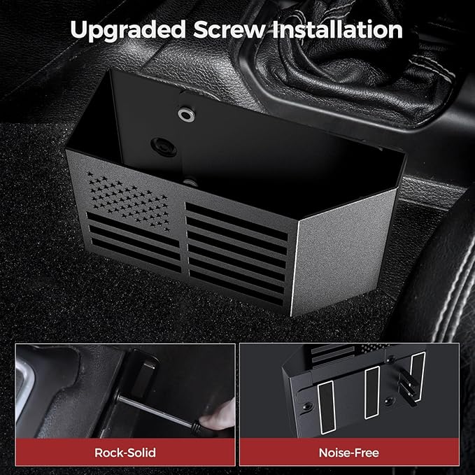 DIAMOOKY Metal Magnetic Center Console Organizer for Jeep Wrangler JL JLU 4XE 2018-2026 & Gladiator JT 2020-2026 Accessories Gear Shift Storage Box, Flag (Not for JK/JKU)