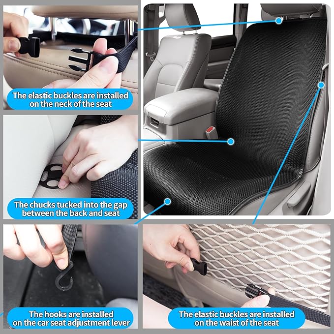 Cool Seat Cushion, Breathable Car Seat Cushion Universal Fit for Most for Auto SUV Truck, Non-Slip Seat Protector (L)