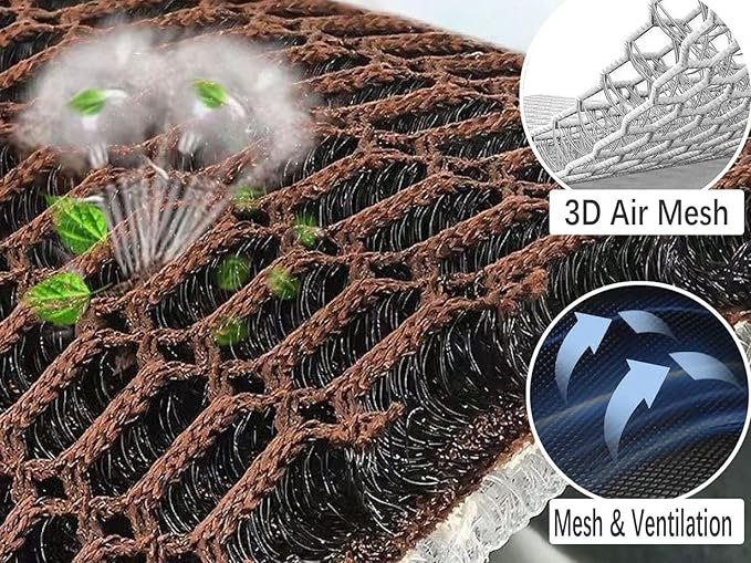New Summer Vented Cooling Air Mesh Seat Cushion Pad for Car,Universal Ventilated Breathable Seat Cover Fits Car SUV Truck Van Pickup of Driving Seat for Men Women (Brown-BackCushion-1PCS)