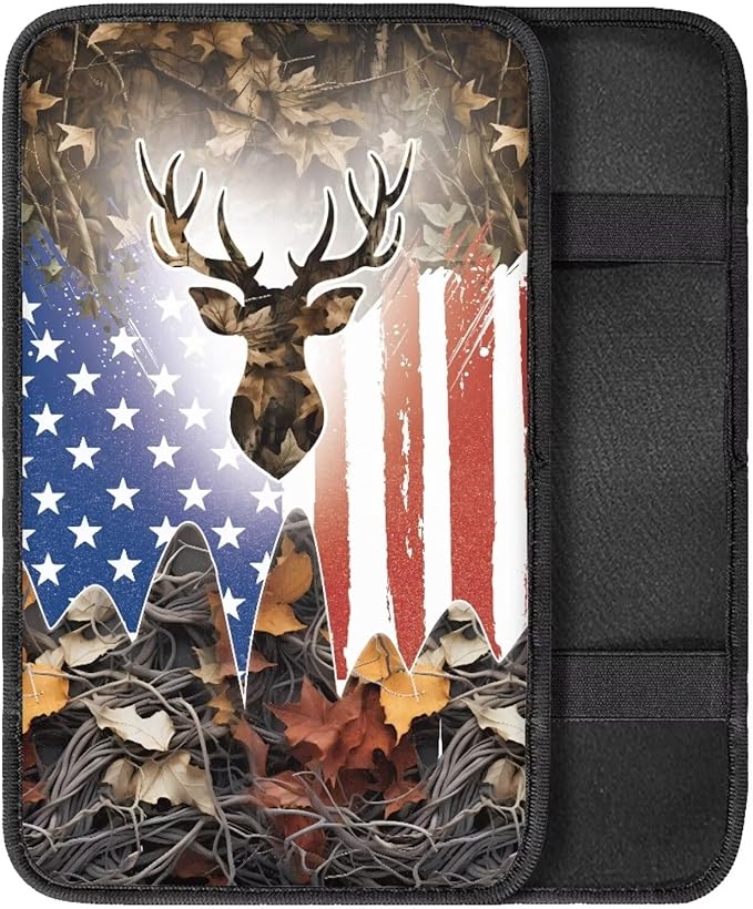 American Elk Vehicle Armrest Covers Armrest Seat Box Cover Protector Middle Storage Organizer Pad Aesthetic Interior Decor