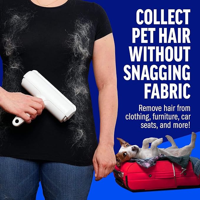 Pet Hair Remover Roller – Reusable Lint Roller for Dog & Cat Hair – Self-Cleaning Brush for Couch, Carpet, Furniture & Car Seats – Efficient Fur Removal Tool with Ergonomic Grip