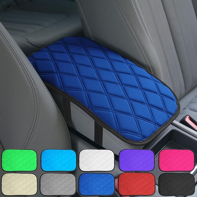 FH Group Neosupreme Blue Diamond Pattern Center Console Pad – Water-Resistant Armrest Cover Protector for Cars, SUVs & Trucks