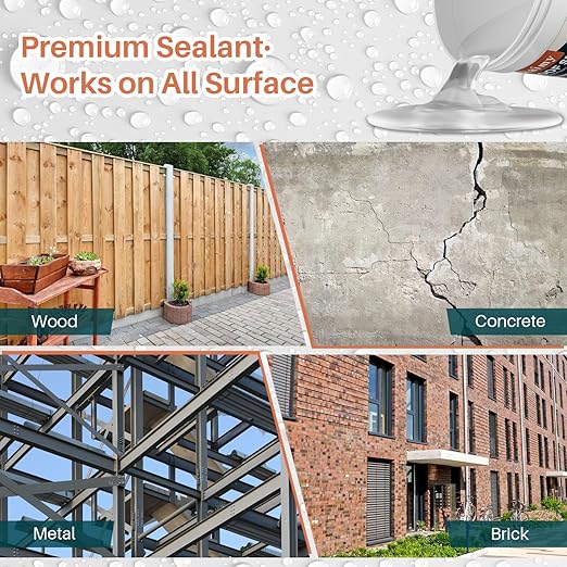 Transparent Waterproof Coating Agent, 5 Gallon, Invisible Waterproof Sealant Leak Repair, Indoor & Outdoor Roof, Shower, Wall, Kitchen, Skylight, Clear Water Proof Sealant