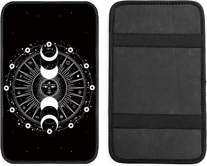 Universal Armrest Cover Pad,Car Center Console Cushion Pad, Protect from Pet Claws, Dirt, and Sticky Fingers, Comfortable Car Decor Accessories Fit for Most Cars, Vehicles, SUVs (Sunmoon)