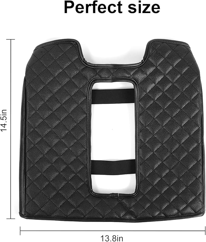 CheroCar for Chevy Silverado Center Console Armrest Pad Cover Interior Accessories for Chevrolet Silverado 2014-2017,Leather-B