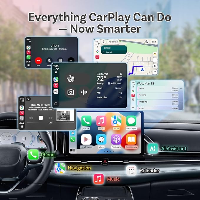 OTTOCAST 2026 Upgrade Mini Cube 3.0, 2-in-1 Wireless CarPlay & Android Auto Adapter, Plug & Play Dongle, Fast Auto-Reconnect, Dual-Band 5Ghz, for Cars with Wired CarPlay & Android Auto (USB Type-A)