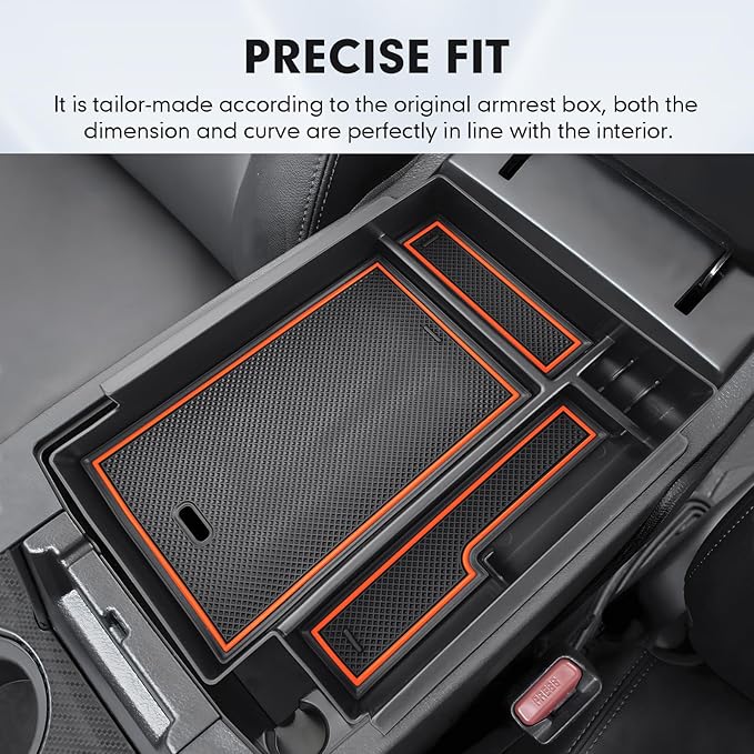Autorder 2PCS Center Console Organizer for 2010-2024 Toyota 4Runner Accessories Armrest Storage Box Secondary Insert Tray Gear Shift Organizer Tray with Anti-Slip Mat