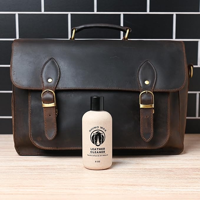 Leather Cleaner (8 oz) - Premium Cleanser for Furniture, Handbags, Shoes, Boot and Car Seat Cleaning - Apply Before Using Oil or Conditioner for Leathers - 100% Natural - Made in the USA