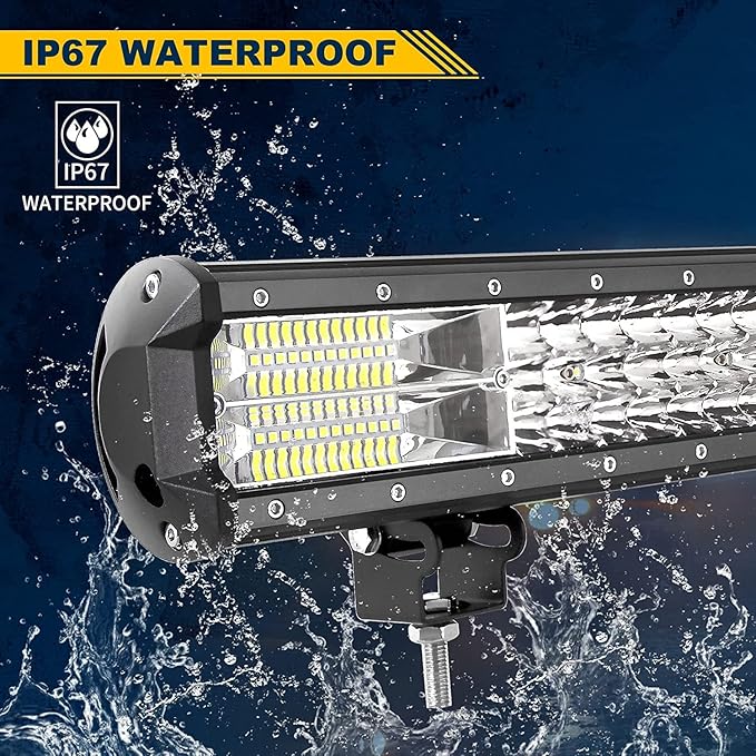 AUXTINGS 40 inch 540W LED Light Bar Triple Row Spot Flood Combo Beam Off Road Lights Waterproof Work Light with Wiring Harness for Jeep Trucks SUV ATV UTV Boat Lights, 12V 24V