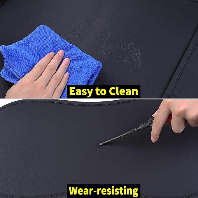 Aierxuan Front Car Seat Covers Universal Fit for Honda Civic Accord, Toyota Camry Prius Rav4 Corolla, Kia, Lexus, Nissan, Mazda, Jeep Cherokee and Most Cars, with Waterproof Leather (Black and White)
