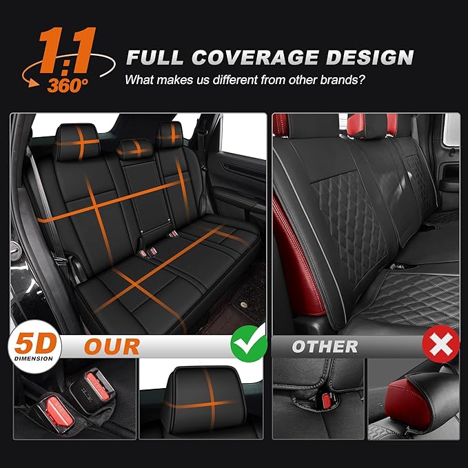 AOMSAZTO Car Seat Covers for Toyota RAV4 Limited XLE SE Platinum Adventure 2013 2014 2015 2016 2017 2018 (NOT for Hybrid) Custom Fit Faux Leather Full Set Black（2013-2018 Black）