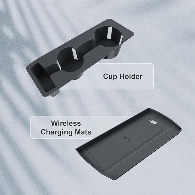 BIBIBO 2Pack for 2026 Subaru Forester Center Console Cup Holder 2026 Subaru Forester Silicone Cup Holder& Wireless Charging Mats 2026 Forester Accessories(Not for 2025 Forester