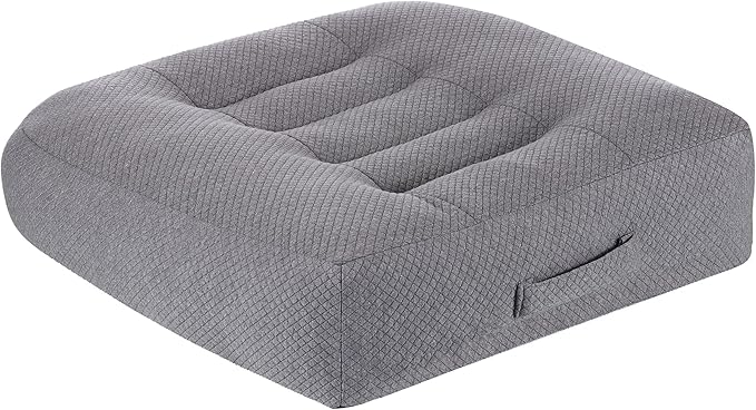 WSGJHB Office Chair Cushion Pillow Adult Car Booster Seat Cushions for Short People Effectively Increase Field of View Lower Back Fatigue Relief, for Cars, Office, Home Anti-Slip 18x18x4.7 inchs Gray