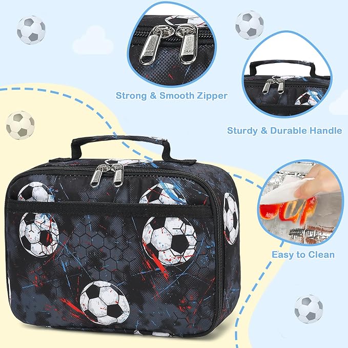 CAMTOP Lunch Box Kids Boys Insulated Lunch Cooler Bag Reusable Lunch Tote Kit for School Travel
