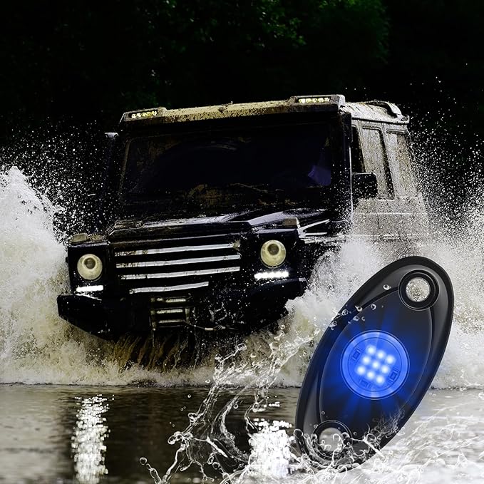 Macarrie 12 Pods Rock LED Lights for Car SUV Underglow Lights Waterproof Neon Trail Rig Lamp Lighting for Truck Motorcycle Boat ATV UTV and More(Blue)