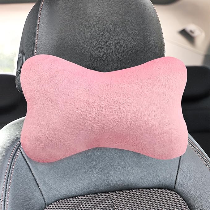 2PCS Car Headrest Pillow,Soft & Comfortable Car Neck Pillow for Driving Fatigue Relieve,All-Season Universal Cars Head Rest Pillows Automotive Interlor Accessorles for Cars (Pink/2PCS)