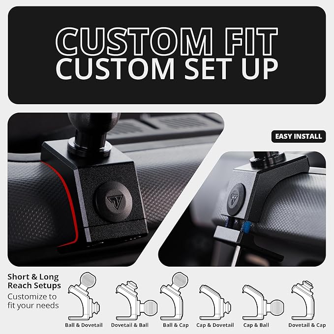 Tackform Link Phone Mount with Top Dash Clip - Compatible with 2021-2025 Ford Bronco | Aluminum | Zero Slip, Anti-Scratch | Universal Magnetic Phone Holder | 2" Arm | Black | (NOT MAGSAFE Compatible)