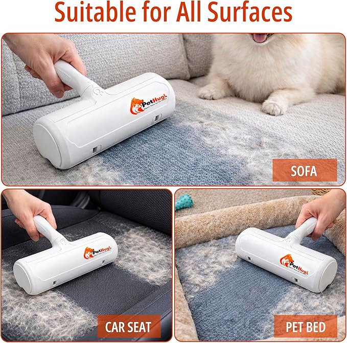 Pet Hair Removal Tool, Reusable Lint Roller for Pet Hair, Self Clean Cat Hair Remover with Dust Bin, Pet Hair Remover Roller, Dog Hair Remover for Couch,Furniture,Carpet,Sofa & Bedding.