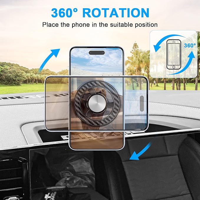 BESTAOO Phone Mount MagSafe Compatible with 2019-2026 Chevy Silverado/GMC Sierra 1500 Dash Phone Holder Interior Accessories, 360° Adjustable Cell Phone Mount (Magnetic)