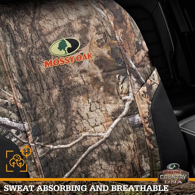 Mossy Oak Camo Seat Covers, Airbag Compatible, Universial Fit, Fit Most Bucket Seats - Made with Premium Rip-Stop Oxford Fabric - Official Licensed Product
