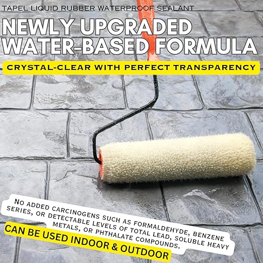 Crystal Clear Liquid Rubber Waterproof Coating - 500% Elastic Invisible Sealant for Shower, Bathroom & Tile Repair - UV Resistant Transparent Agent for Roofs, Walls & Windows - 1 Quart
