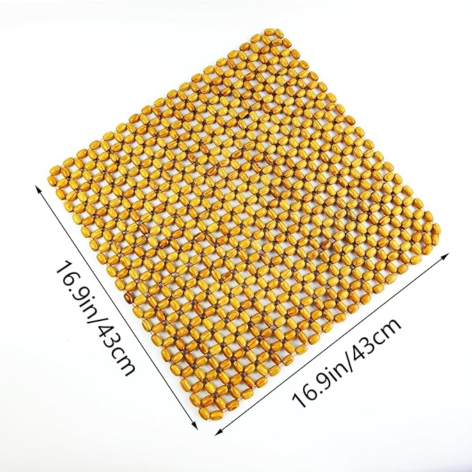 HJJKKH Natural Wood Beaded Seat Mat, Summer Office Chair Seat Cushion, Cooling Breathable Car Seat Cover Cushion for Vehicle Supplies Home Sofa Pads