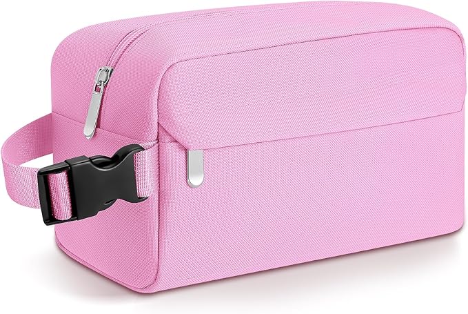 Small Insulated Snack Bag Lunch Bag for Kids Lunch Box for Women/Men, Collapsible [3L/5-Can] Reusable Lunch Bag Cooler Bag for Bottle with Handle Buckle for Work/School/Travel,Pink