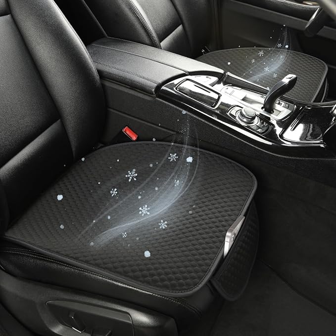 West Llama Car Seat Covers for Summer,Ice Silk Bottom Seat Covers for Cars Include 2 Piece Front Driver Seat Pad Mat Universal Fits 90% SUVs,Cars,Sedans(2Piece-Black)