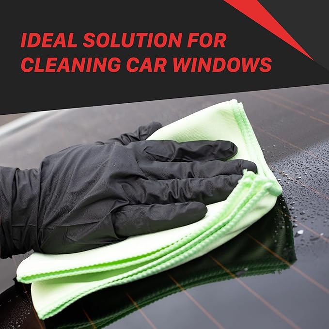 Maxshine 16” x 16” Universal Glass Cleaning Microfiber Towels, 5-Pack (300GSM) | Professional Streak-Free Towels | Lint-Free, High-Clarity Cloths for Car Windows, Mirrors & Glass Surfaces
