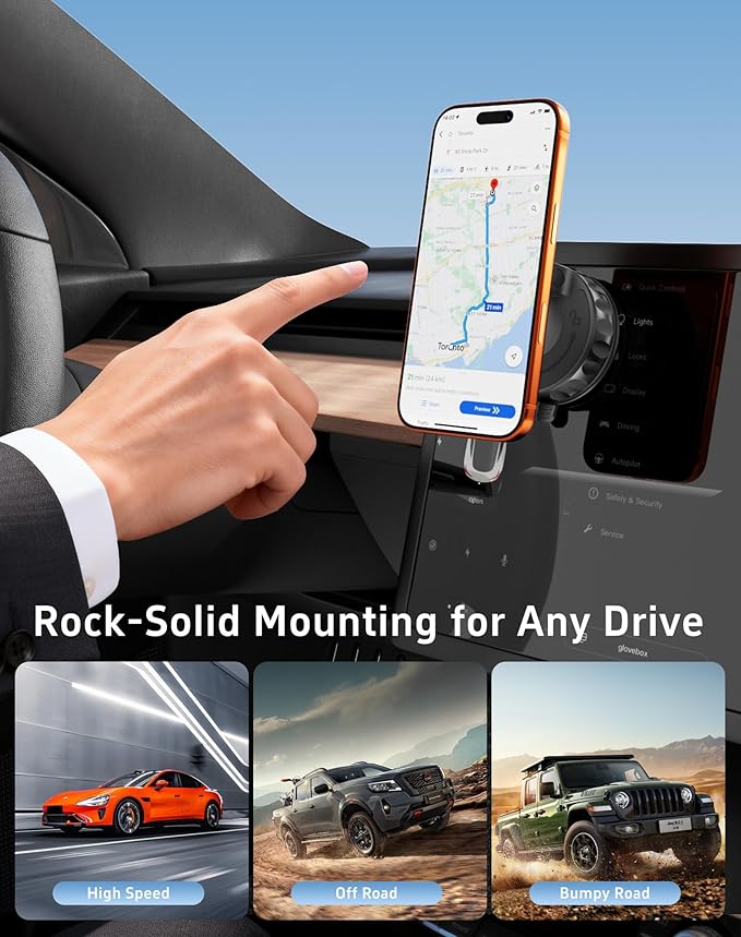 2026 Upgraded Car Phone Holder for Magsafe [125+ LB Strongest Suction & 3000gf Strongest Magnetic] 360° Adjustable Car Phone Mount, Phone Holders for Your Car for iPhone 17 Pro Max 16 15 14 13 12 Plus