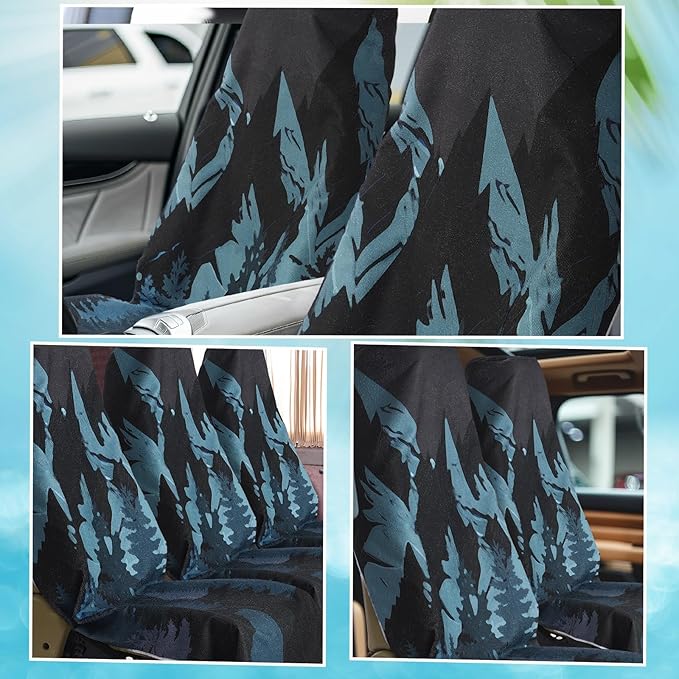 Hahafelt Car Seat Towel Covers Christmas Car Accessories Gifts Athletic Running Towel Performance Microfiber Post Workout Sweat Washable Cover Non Slip for Seat Outdoor Sport(Bear Ridge)