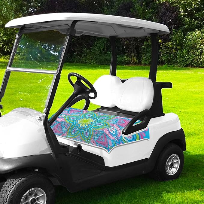 ENYORSE Golf Cart Seat Covers - Ethnic Style Golf Cart Towel Blanket for 2/4 Seater, Soft & Breathable Microfiber, Keeps Seats Cool & Comfortable, 51”x31”, Fits EZGO/Yamaha/Club Car
