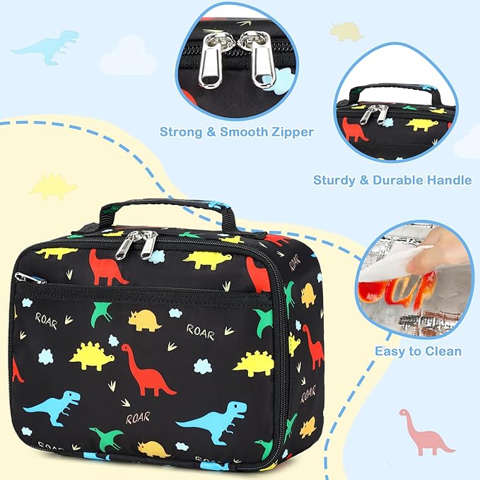 CAMTOP Lunch Box Kids Boys Insulated Lunch Cooler Bag Reusable Lunch Tote Kit for School Travel