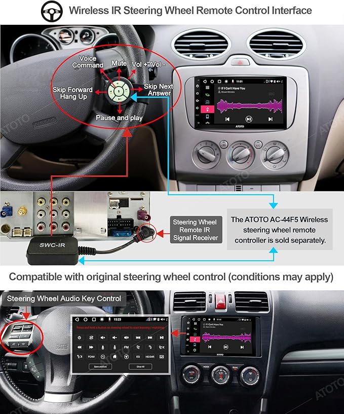 ATOTO 7-inch Android Car Stereo with Wireless CarPlay, Android Auto, Dual Bluetooth, QLED Display, HD Rearview - S8G2B74PM