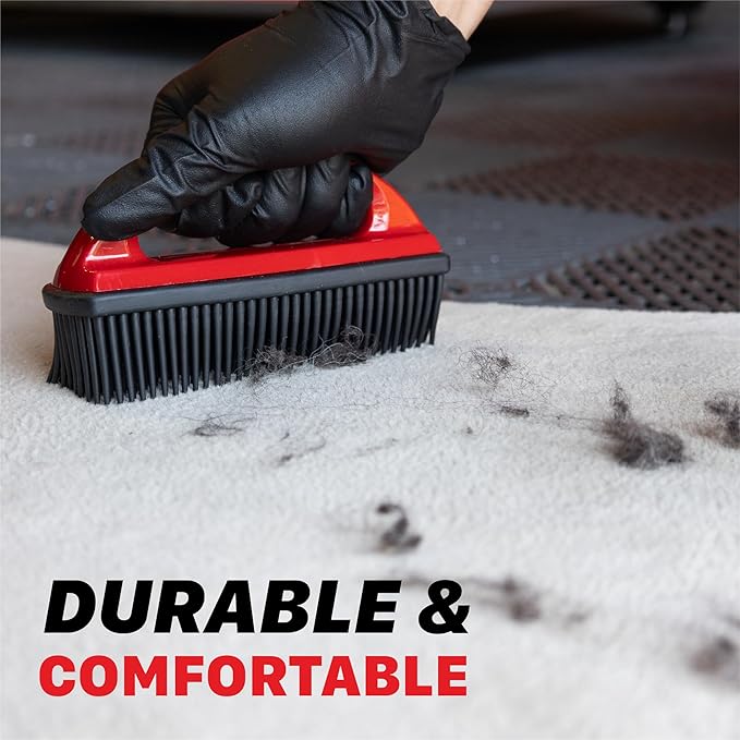 Maxshine Universal Car Carpet Lint & Hair Removal Brush - Electrostatic Rubber Bristles - Efficiently Removes Pet Hair from Dogs, Cats & Other from Interiors & Carpets - Easy-to-Clean