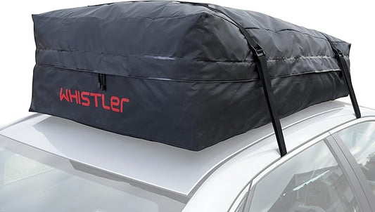 Car Roof Bag Bundle- 100% Waterproof Roof Top Cargo Bag NO Rack Needed + Non Slip Roof Mat & Storage Bag, for Any Car Van or SUV (15 Cubic Feet)