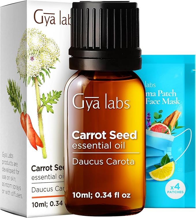 100% Pure Carrot Seed Essential Oil - 0.34 Fl Oz - Carrot Seed Oil for Hair, Skin, Diffuser, Aromatherapy & DIY Candle Making Scent