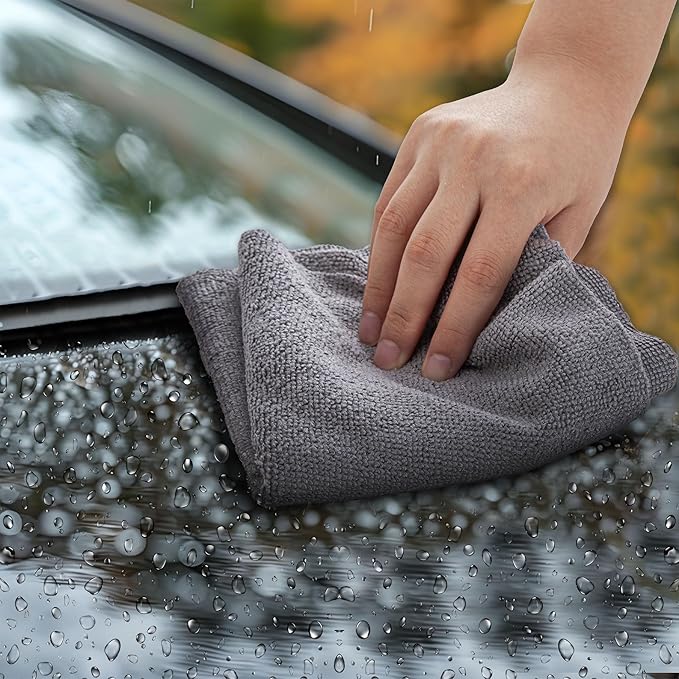 CARTMAN 60 Pack Microfiber Cleaning Cloth, Reusable Tear Away Towels Roll, 12"x12", Multi-Purpose Microfiber Towels Cleaning, Lint Free, Absorbent Cleaning Rags for Kitchen, Car, Glass (Grey)