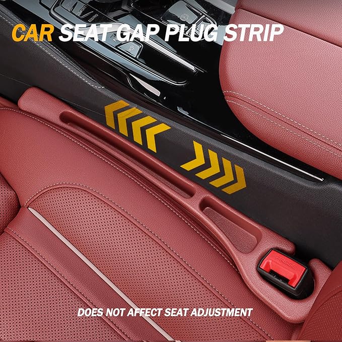 2PCS Car Seat Gap Filler and Organizer, Universal Console Catcher Fill The Gap Between Seat and Console, Anti-Drop Organizer | Suitable for Most car Models.（Black）