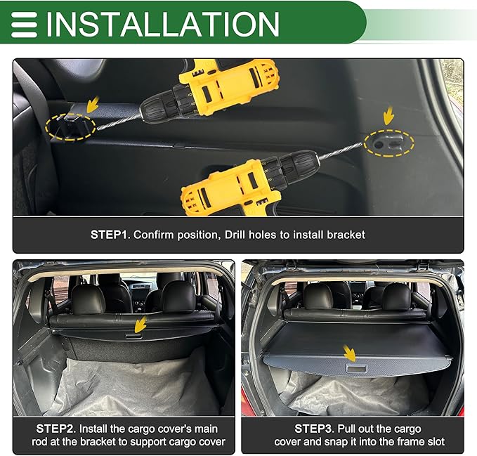 Motoforti Car Trunk Retractable Cargo Cover for Jeep Compass 2017-2024 Aluminum Alloy Canvas Black Carbon Fiber