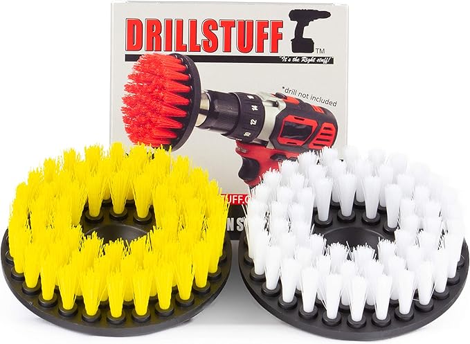 Cleaning Supplies - Bathroom Accessories - Drill Brush - Shower Door - Glass Cleaner - Bathtub - Bath Mat - Sink - Flooring - Hard Water Stain Remover - Grout Cleaner - Spin Brush - Leather - Carpet