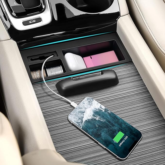 Hellet Center Console Insert Cable Protector Compatible with Honda 2016-2022 Pilot & 2019-2023 Passport & 2017-2023 Ridgeline Accessories Convenient for Mobile Phone Charging