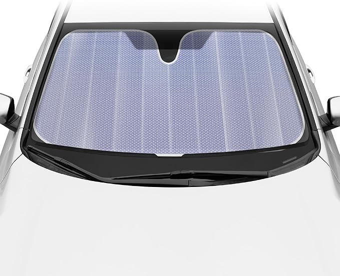 BDK Lavender Shine Car Windshield Sun Shade Accordion Folding Sunshade for Windshield Blocks UV Rays Sun Visor for Car Front Window Protector - Easy Setup Keeps Your Vehicle Cool - 58 x 27 inches